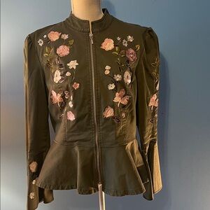 I.N.C. International Concepts Embroidered Peplum Jacket, Size XL